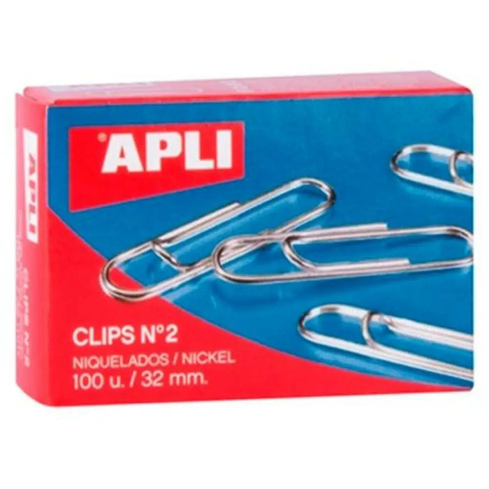 Клипс Apli Nº 2 Сребрист никел 32 mm (10 броя)