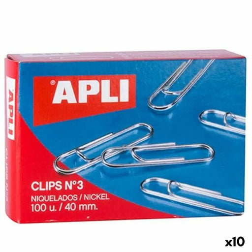 Клипс Apli Nº 3 никел 40 mm (10 броя)