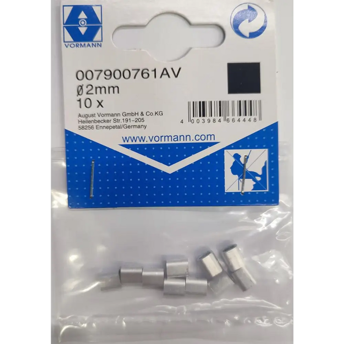 КЛИПС ЗА КАБЕЛ АЛУМ VRN 2ММ 7/4.5 10БР