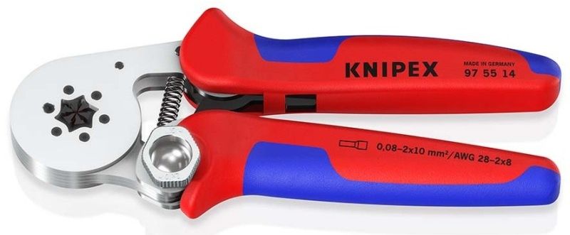 Клещи за кримпване на кабели с тресчотка Knipex - 97 55 14, 2x16 mm²