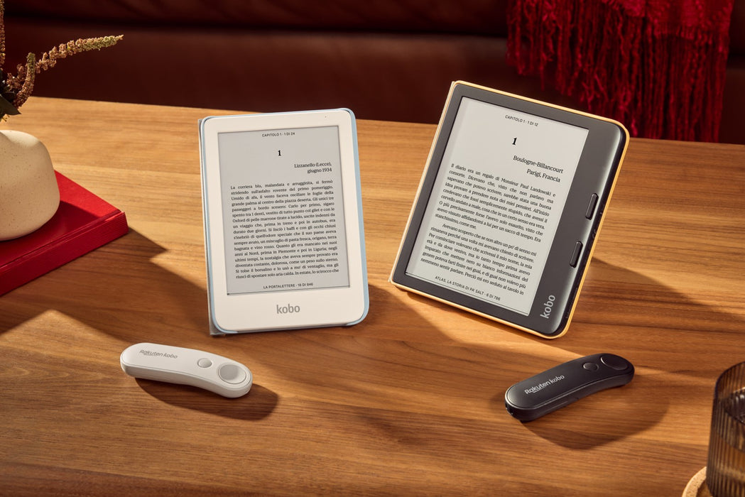 Дистанционно управление Kobo N257-AC-BK-U-PL с Bluetooth, таблет и бутони за натискане.