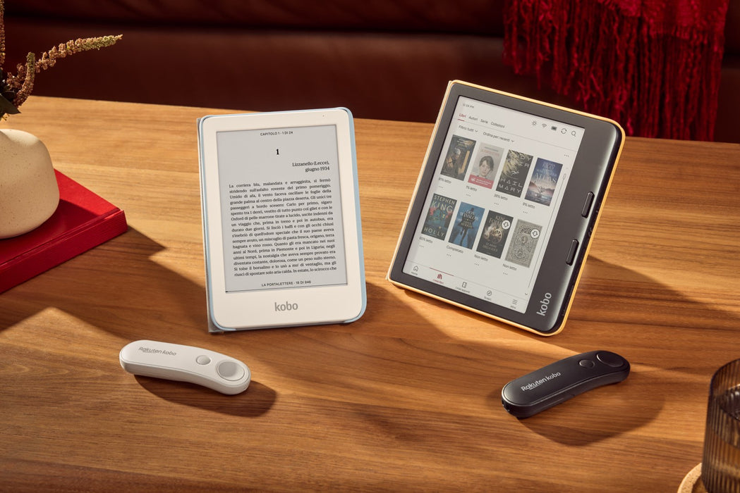 Дистанционно управление Kobo N257-AC-BK-U-PL с Bluetooth, таблет и бутони за натискане.