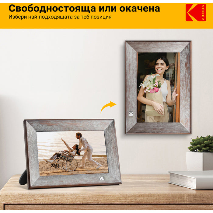 Фоторамка KODAK RCF-1013W WI-FI 10.1 ", 1280 X 800, ЧЕТЕЦ ЗА КАРТИ SD/SDHC/MMC, USB