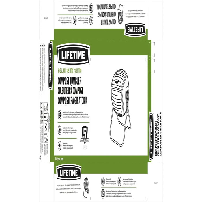 Кофа за компостиране Lifetime 60076 Въртене на 189 L 75 x