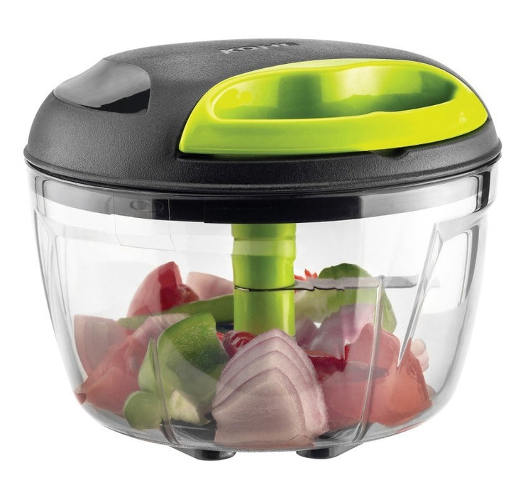 Резачка за зеленчуци KOHE 600 мл, 3 остриета, зелена и черна