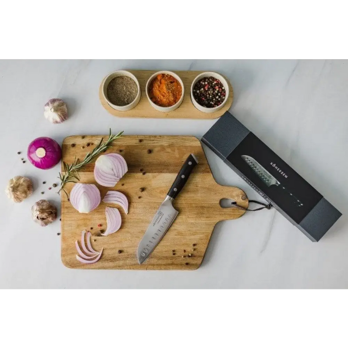 Kohersen Elegance Ebony Wood Нож Santoku Дамаска стомана