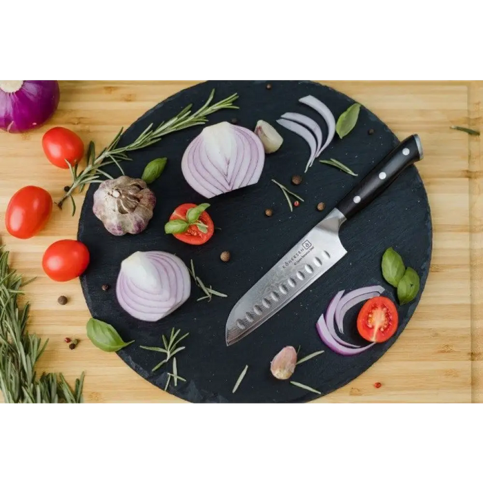 Kohersen Elegance Ebony Wood Нож Santoku Дамаска стомана
