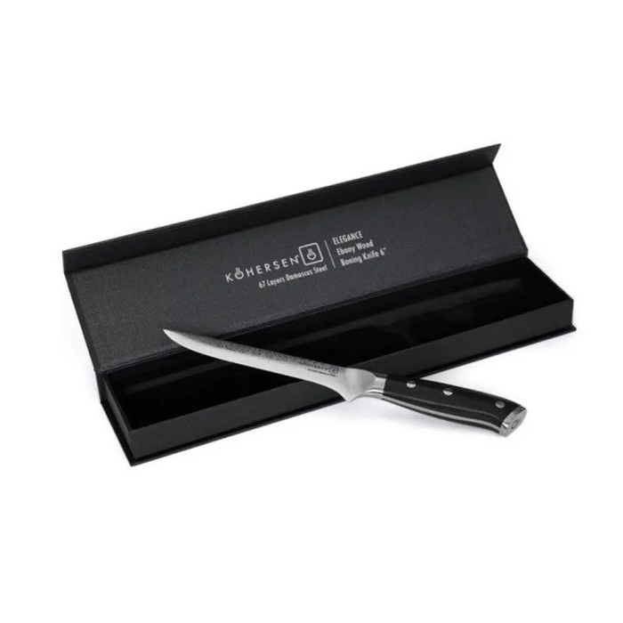 Kohersen Elegance Ebony Wood Нож за обезкостяване Дамаска