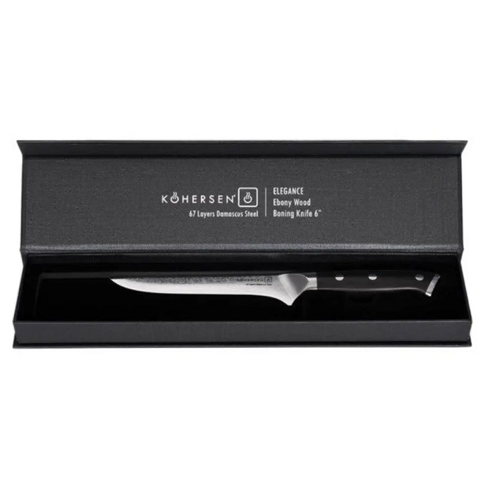 Kohersen Elegance Ebony Wood Нож за обезкостяване Дамаска