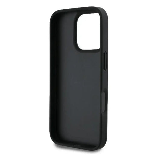 Кожен 4G калъф Guess Triangle Strass MagSafe за iPhone 16