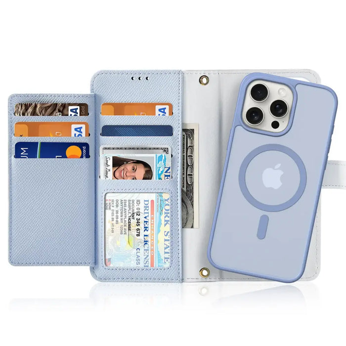 Кожен калъф Dux Ducis Lawa за iPhone 15 Pro - син