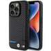 Кожен калъф BMW Carbon MagSafe за iPhone 15 Pro черен