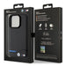 Кожен калъф BMW Carbon MagSafe за iPhone 15 Pro черен