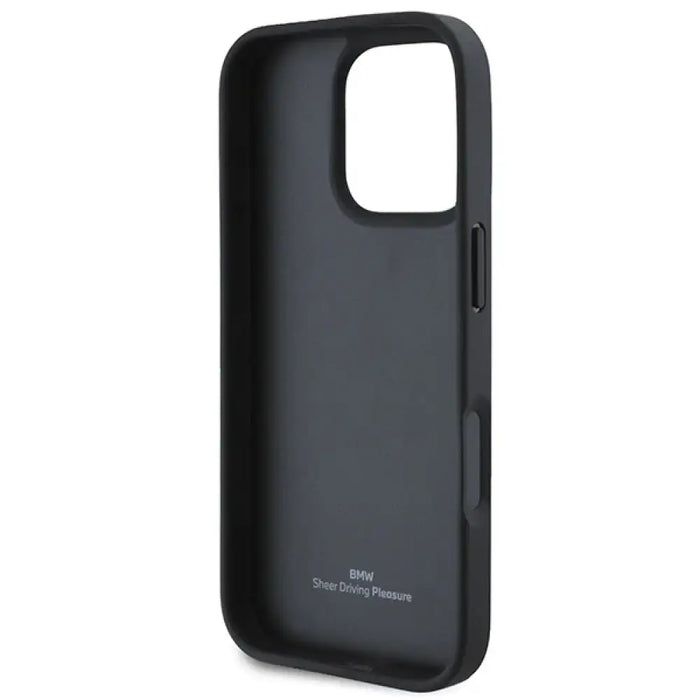 Кожен калъф BMW Hot Stamp за iPhone 16 Pro Max - черен