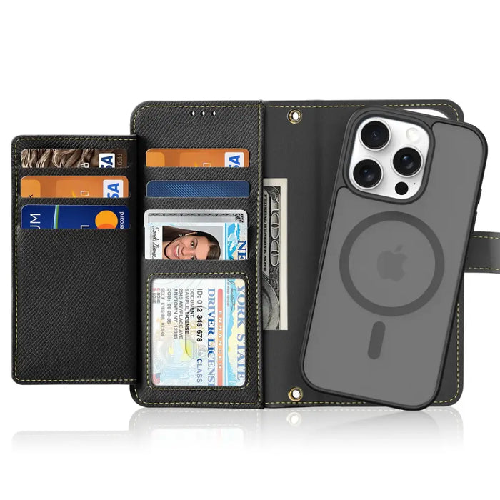 Кожен калъф Dux Ducis Lawa за iPhone 16 Pro Max - черен