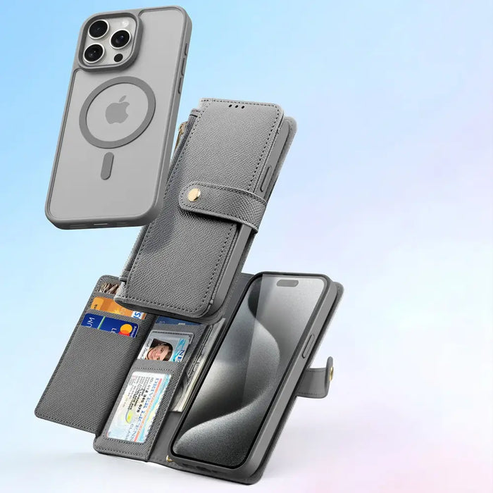 Кожен калъф Dux Ducis Lawa за iPhone 15 Pro Max - сив