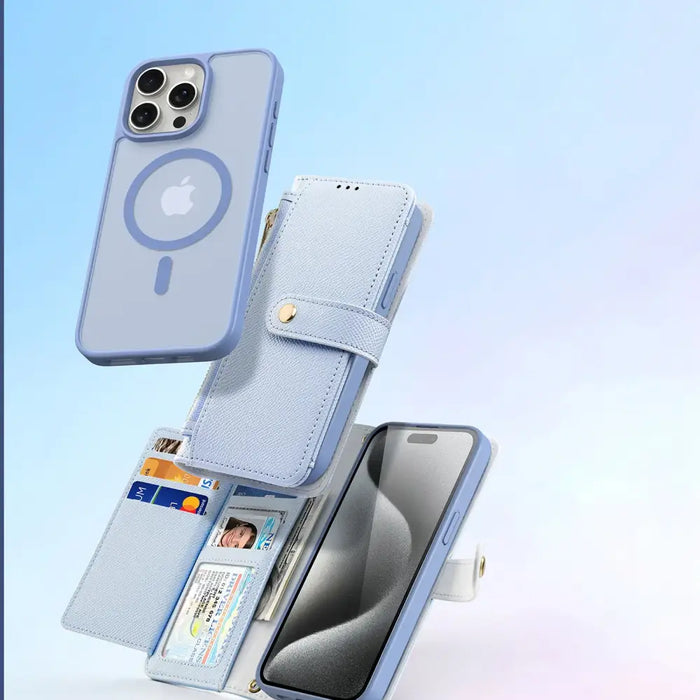 Кожен калъф Dux Ducis Lawa за iPhone 15 Pro - син