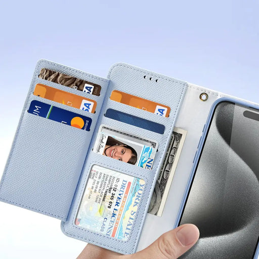Кожен калъф Dux Ducis Lawa за iPhone 15 - син