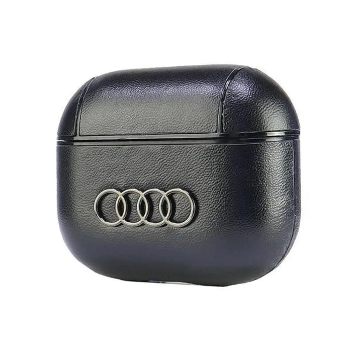 Кожен калъф Audi с голямо лого за AirPods 3 - черен
