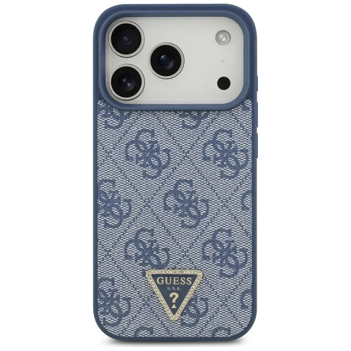 Кожен калъф Guess 4G Triangle Strass MagSafe за iPhone 17