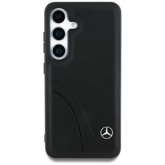 Кожен калъф Mercedes Curved Stitches за Samsung Galaxy S25