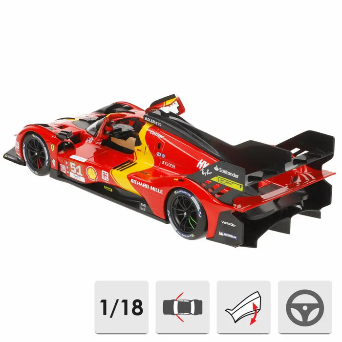 Кола Bburago Ferrari Racing 499 LMH #51 1:18