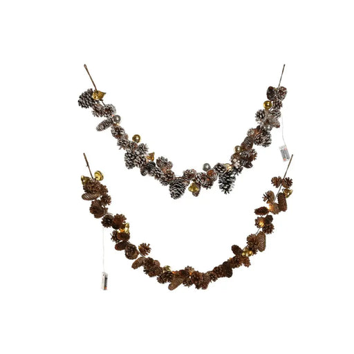 Коледна гирлянда Home ESPRIT Златен Сребрист Естествен 8 x