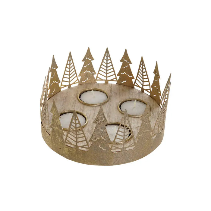 Коледен Свещник DKD Home Decor Златен Естествен 16,5 x 16,5