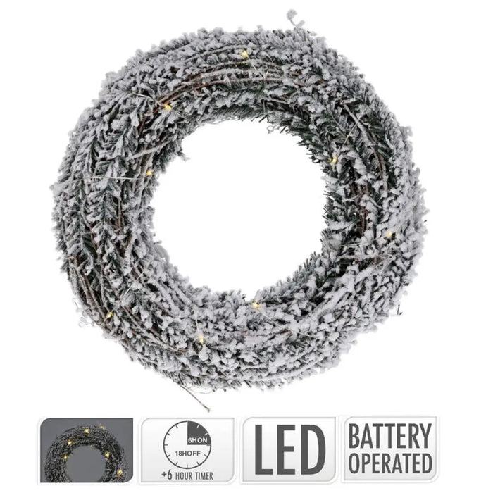 КОЛЕДЕН ВЕНЕЦ 30CM С LED ОСВЕТЛЕНИЕ AMZ101560