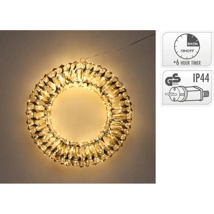 КОЛЕДЕН ВЕНЕЦ 38CM С LED ОСВЕТЛЕНИЕ AMZ112260