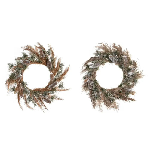 Коледен венец DKD Home Decor Цвете (60 x 10 x 60 cm) (2