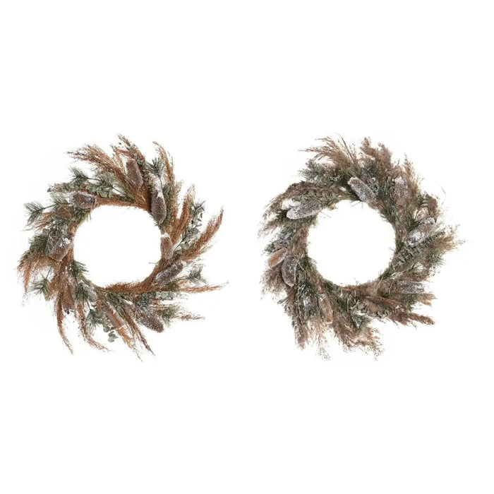 Коледен венец DKD Home Decor Цвете (60 x 10 x 60 cm) (2