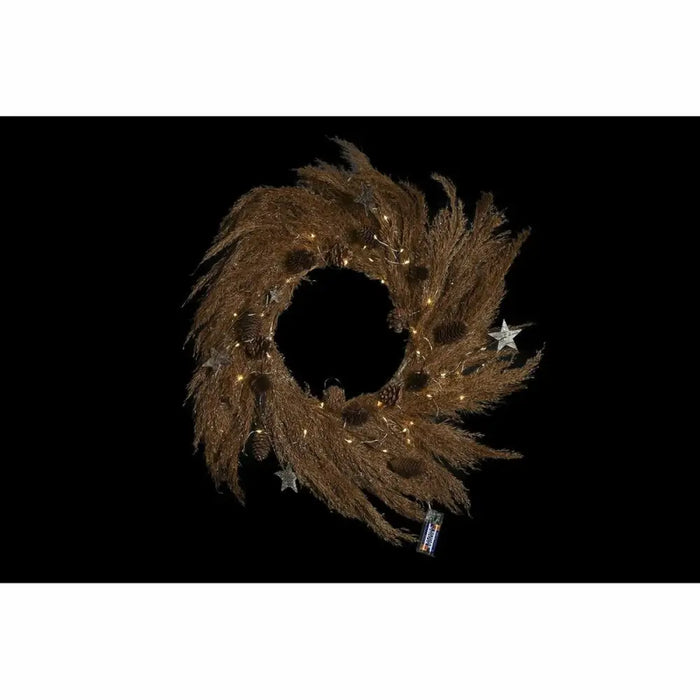 Коледен венец DKD Home Decor Цвете (2 броя) (60 x 5 x 60 cm)