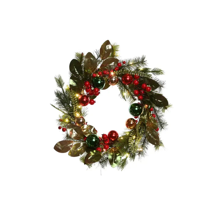Коледен венец Home ESPRIT Червен Зелен PVC 50 x 15 x 50 cm