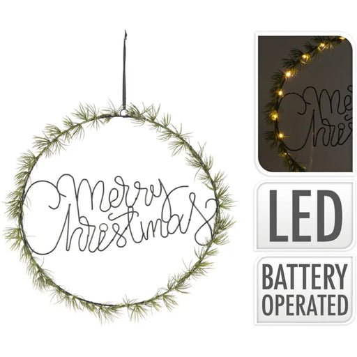 КОЛЕДЕН ВЕНЕЦ 36CM С 20LED ОСВЕТЛЕНИЕ XX8323900