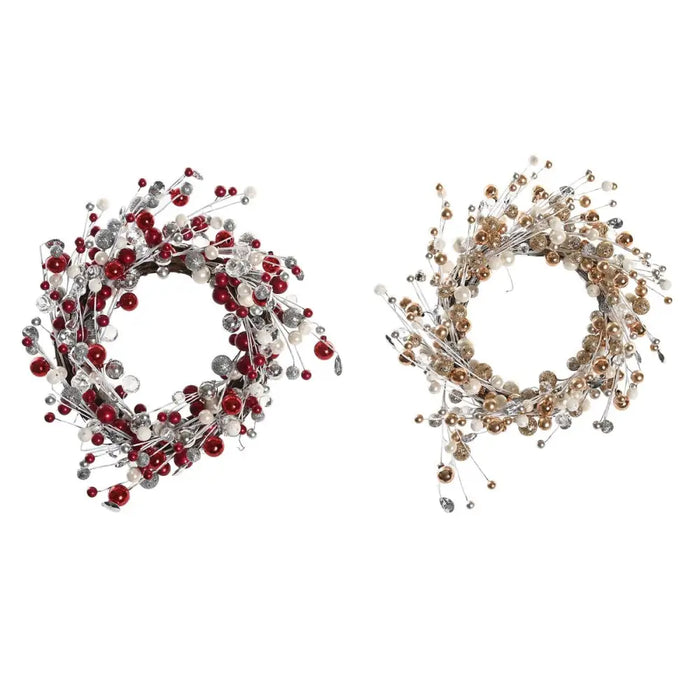 Коледен венец DKD Home Decor Метал полиестер (40 x 10 x 40