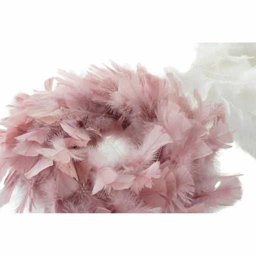 Коледен венец DKD Home Decor Пяна Перо (40 x 40 x 6 cm) (2