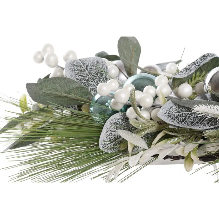 Коледен венец DKD Home Decor Син Сребрист PVC 60 x 60 x 12