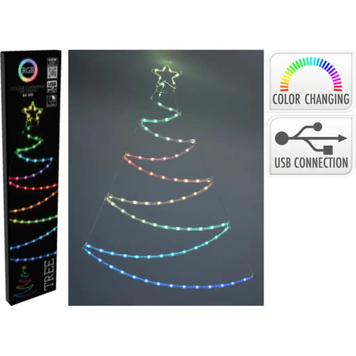 КОЛЕДНА ФИГУРА ЕЛХА 80LED RGB USB AVX000170