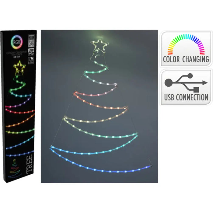 КОЛЕДНА ФИГУРА ЕЛХА 80LED RGB USB AVX000170