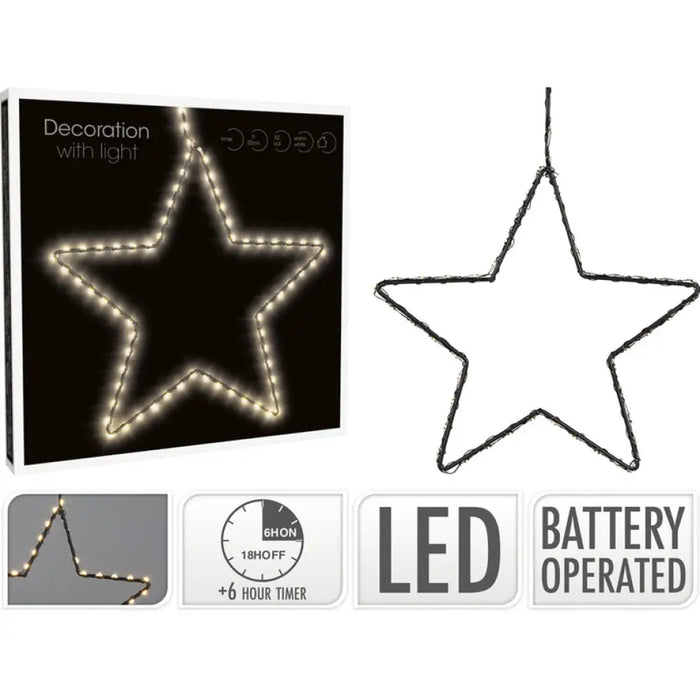 КОЛЕДНА ФИГУРА ЗВЕЗДА 52CM 52LED AMZ111130