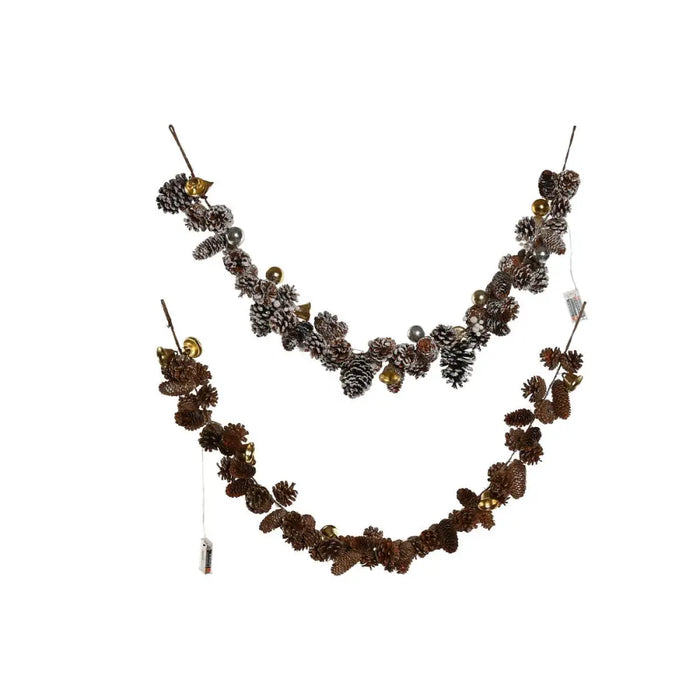 Коледна гирлянда Home ESPRIT Златен Сребрист Естествен 8 x