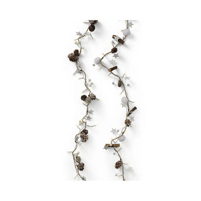 Коледна гирлянда Lumineo Дървен Ананаси Звезди 1,20 m