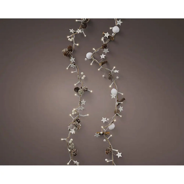 Коледна гирлянда Lumineo Дървен Ананаси Звезди 1,20 m