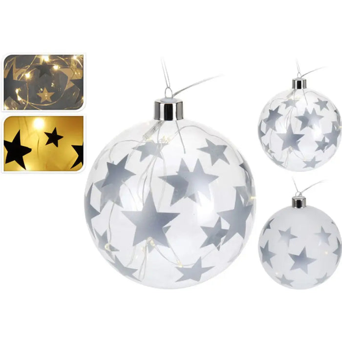 КОЛЕДНА ТОПКА 12CM LED СТЪКЛЕНА ABT562500