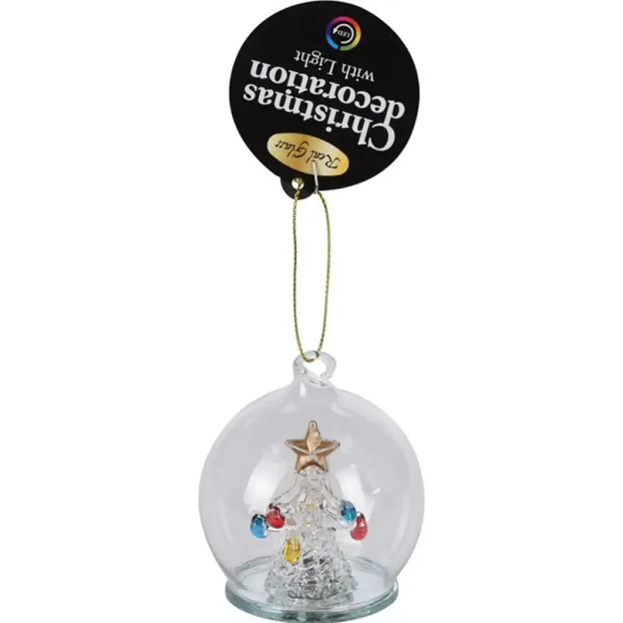 КОЛЕДНА ТОПКА 6CM LED С ДЕКОРАЦИЯ СТЪКЛЕНА ABR401690