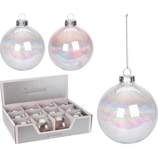 КОЛЕДНА ТОПКА 8CM СТЪКЛЕНА HOME & STYLING ABR521870
