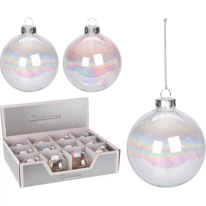 КОЛЕДНА ТОПКА 8CM СТЪКЛЕНА HOME & STYLING ABR521870