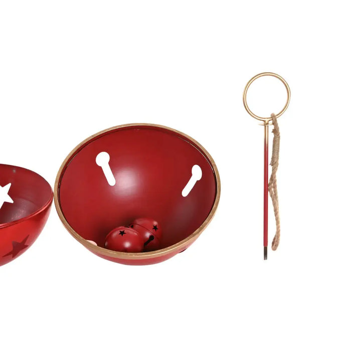 Коледна топка Home ESPRIT Червен Зелен Златен Метал (2 броя)