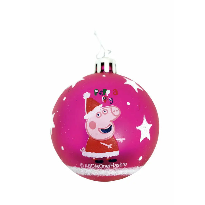 Коледна топка Peppa Pig Cosy corner Фуксия 6 броя Пластмаса